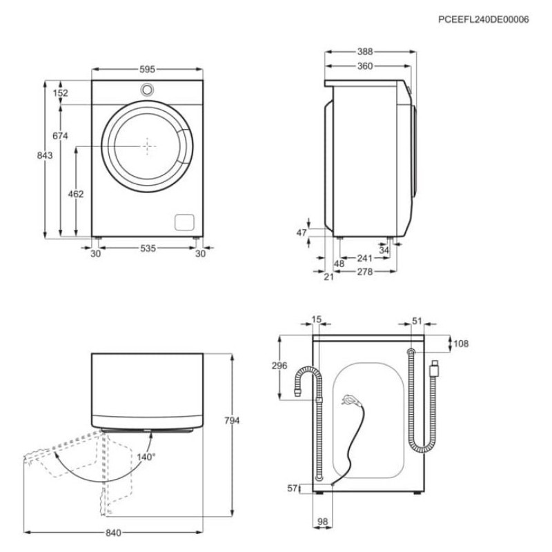 Electrolux PerfectCare 600 veļas ma&scaron;īna, 4kg - EW6SM504W