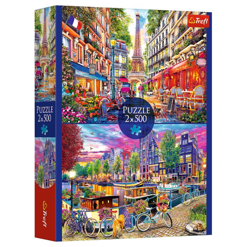 Trefl Pužļu komplekts Eiropas galvaspilsētas, 2x500 gab.