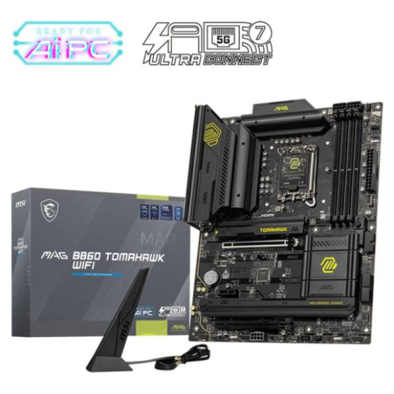 MSI Mainboard|MSI|Intel B860 Express|LGA1851|ATX|Memory DDR5|Memory slots 4|1xPCI-Express 4.0 1x|1xPCI-Express 4.0 4x	|1xPCI-Express 5.0 16x|3xM.2|1xHDMI|1xDisplayPort|8xUSB 2.0|6xUSB 3.2|3xUSB-C|1xOptical S/PDIF|1xRJ45|3xAudio port|1xThunderbolt|MAGB860T