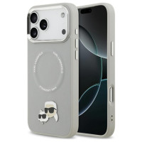 Karl Lagerfeld Karl & Choupette Pins MagSafe Case for iPhone 17 Pro - Gray