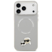 Karl Lagerfeld Karl & Choupette Pins MagSafe Case for iPhone 17 Pro - Gray