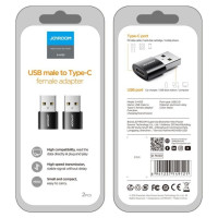 Joyroom adapter from USB Type C (female) to USB (male) 2 pcs. black (S-H152 Black)