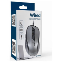 Gembird MOUSE USB OPTICAL BLACK/GREY/MUS-6B-01-BG GEMBIRD