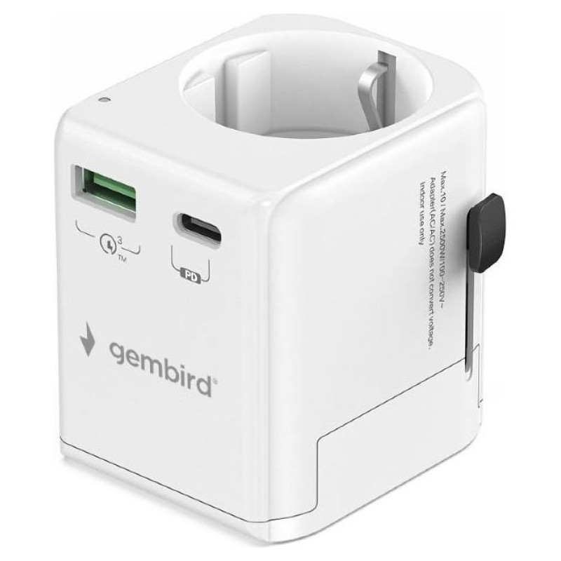 Gembird POWER ADAPTER GROUNDED 20W/WHT TPA-EU1A1C20-01-W GEMBIRD