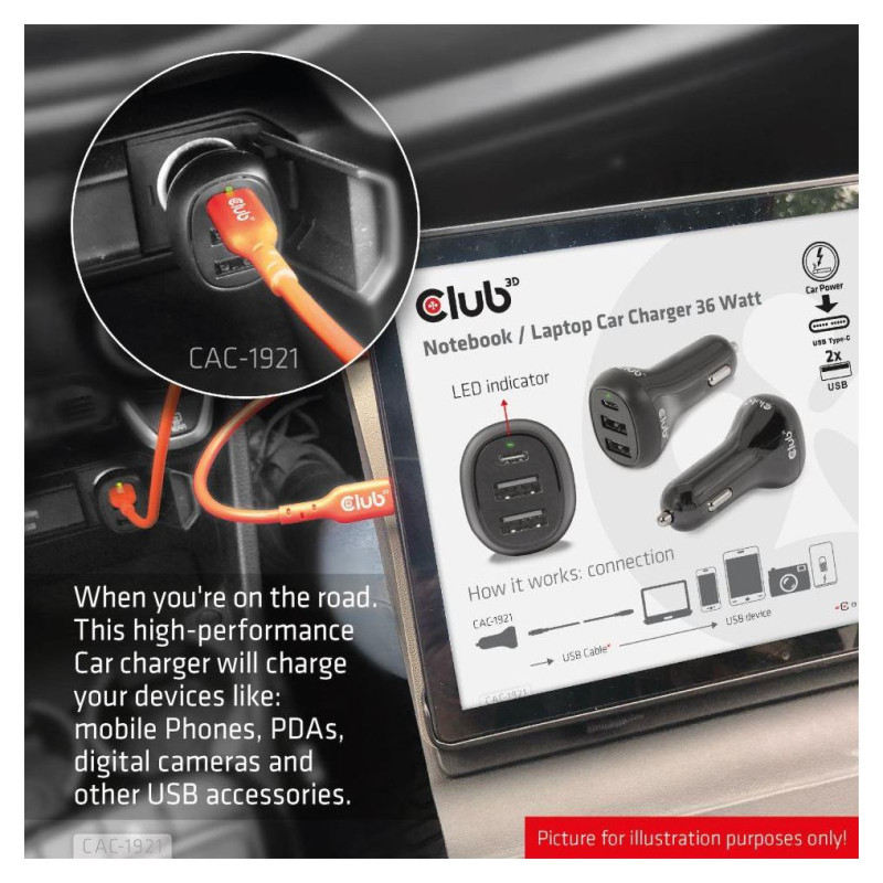 Club3D NB CHARGER CAR/36W CAC-1921 CLUB3D