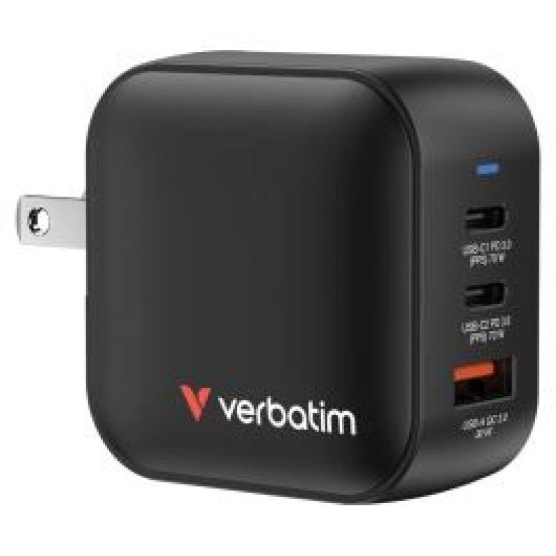 Verbatim Lādētājs Verbatim Universal Mini GaN Wall Charger 70W UK + EU
