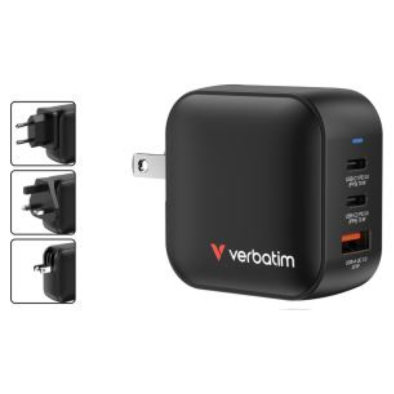 Verbatim Lādētājs Verbatim Universal Mini GaN Wall Charger 70W UK + EU