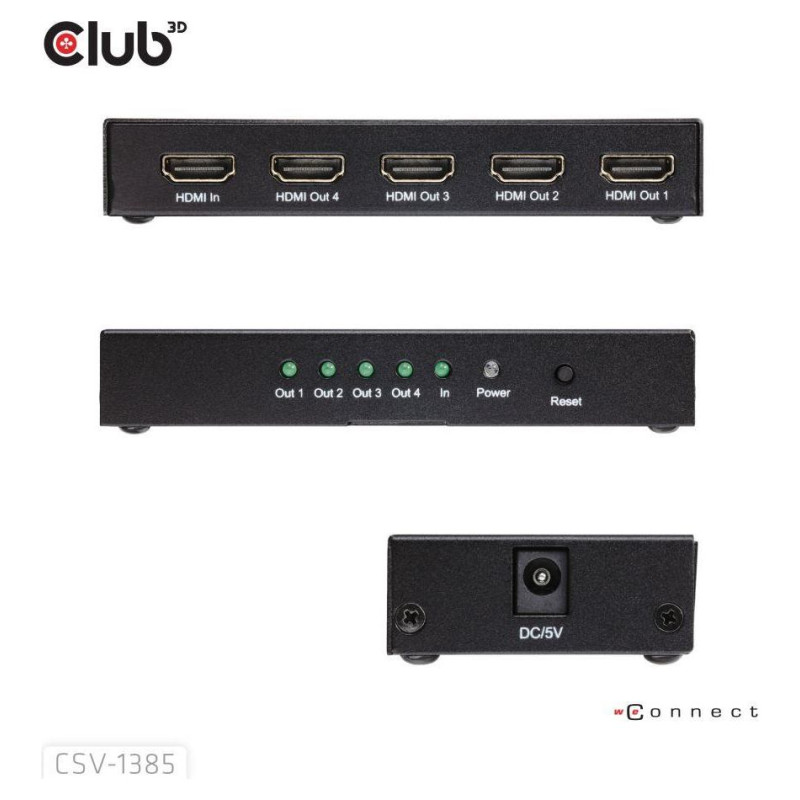 Club3D I/O VIDEO SPLITTER HDMI 4PORT/4K 120HZ CSV-1385 CLUB3D