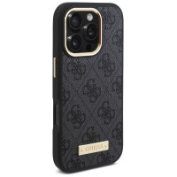Guess 4G Logo Plate MagSafe Case for iPhone 16 Pro Max - Black