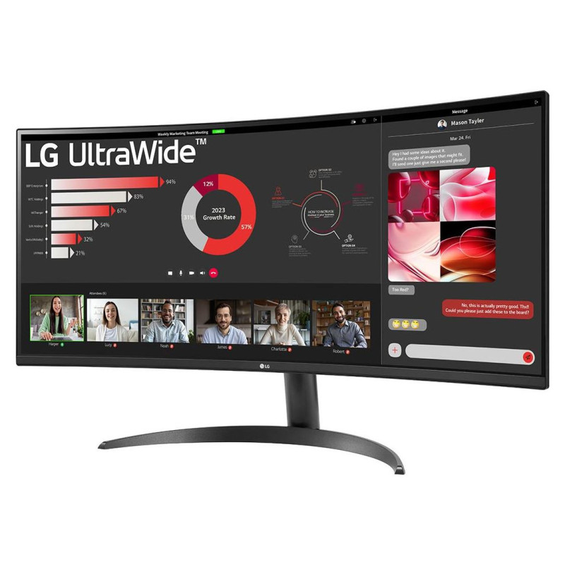 LG LCD Monitor|LG|34"|Curved/21 : 9|Panel VA|3440x1440|21:9|100 Hz|5 ms|Tilt|34WR50QK-B