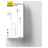 Dudao X3C+ Wired USB-C In-Ear Headphones 1.2m - White