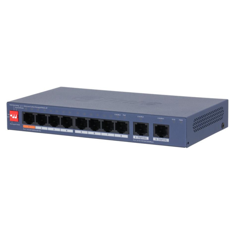 Dahua Switch|DAHUA|DH-CS4010-8ET2GT-60|PoE ports 8|60 Watts|CS4010-8ET2GT-60