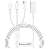Baseus Superior Series USB-A - USB-C / Lightning / micro USB 3.5A cable 1m - white