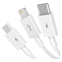 Baseus Superior Series USB-A - USB-C / Lightning / micro USB 3.5A cable 1m - white