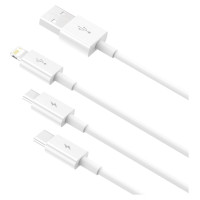 Baseus Superior Series USB-A - USB-C / Lightning / micro USB 3.5A cable 1m - white