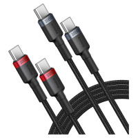 Baseus Cafule USB-C / USB-C 100W cable 2 m - red-black and black-gray (2 pcs.)