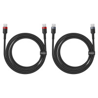 Baseus Cafule USB-C / USB-C 100W cable 2 m - red-black and black-gray (2 pcs.)