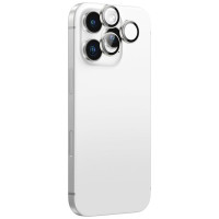 Amazingthing AR Aluminum 3 Lens Glass with Camera Lens Frame for iPhone 16 Pro / 16 Pro Max - Silver