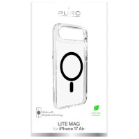 Puro Lite Mag TPU+PC Case Compatible with MagSafe for iPhone 17 Air - Transparent with Black Ring