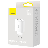 Baseus [RETURNED ITEM] Baseus Compact charger 3x USB 17W white (CCXJ020102)