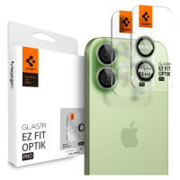 Spigen Optik Pro GLAS.TR ”EZ FIT” Camera Cover 2-pack for iPhone 16 / 16 Plus / 17 - Green