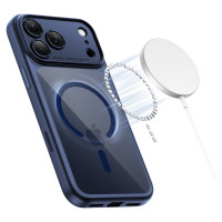 Tech-Protect Magpeak Magsafe CC Case for iPhone 17 Pro Max - Clear Navy Blue