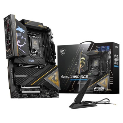 MSI Mainboard|MSI|Intel Z890|LGA1851|ATX|Memory DDR5|Memory slots 4|3xPCI-Express 16x|5xM.2|1xHDMI|1xAudio-In|1xAudio-Out|11xUSB 3.1|2xUSB-C|2xUSB-C w/Thunderbolt|1xOptical S/PDIF|1xRJ45|MEGZ890ACE