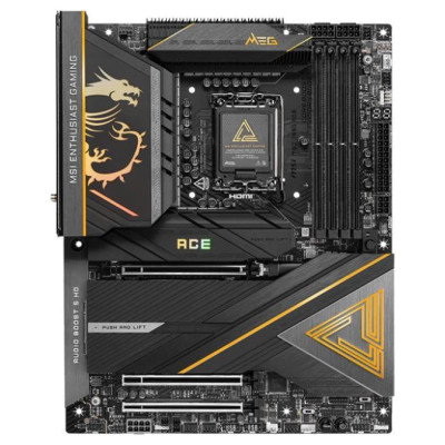 MSI Mainboard|MSI|Intel Z890|LGA1851|ATX|Memory DDR5|Memory slots 4|3xPCI-Express 16x|5xM.2|1xHDMI|1xAudio-In|1xAudio-Out|11xUSB 3.1|2xUSB-C|2xUSB-C w/Thunderbolt|1xOptical S/PDIF|1xRJ45|MEGZ890ACE