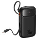 Baseus QPow 2 20000mAh 30W Power Bank with 2 Built-in USB-C Cables - Black