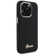 Guess Silicone Script Metal Logo & Frame Case for iPhone 16 Pro - Black