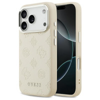 Guess Peony Hot Stamp Script MagSafe Case for iPhone 17 Pro - Beige