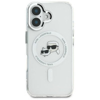 Karl Lagerfeld IML Metal Karl&Choupette Head MagSafe Case for iPhone 16 Plus - White
