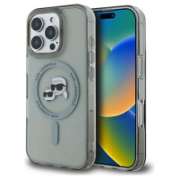 Karl Lagerfeld IML Metal Karl&Choupette Head MagSafe Case for iPhone 16 Pro Max - Black