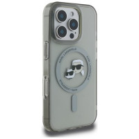 Karl Lagerfeld IML Metal Karl&Choupette Head MagSafe Case for iPhone 16 Pro Max - Black