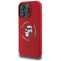 Karl Lagerfeld Etui Karl Lagerfeld Silicone Karl&Choupette Heads Ring MagSafe na iPhone 16 Pro Max - czerwone