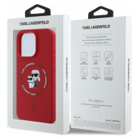 Karl Lagerfeld Etui Karl Lagerfeld Silicone Karl&Choupette Heads Ring MagSafe na iPhone 16 Pro Max - czerwone
