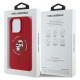 Karl Lagerfeld Etui Karl Lagerfeld Silicone Karl&Choupette Heads Ring MagSafe na iPhone 16 Pro Max - czerwone