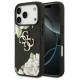 Guess Grained Roses & Big 4G Logo iPhone 17 Pro Case - Black