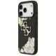 Guess Grained Roses & Big 4G Logo iPhone 17 Pro Case - Black