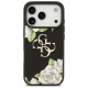 Guess Grained Roses & Big 4G Logo iPhone 17 Pro Case - Black