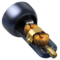 Baseus USB / USB Type C car charger 65 W 5 A SCP Quick Charge 4.0+ Power Delivery 3.0 LCD screen gray (CCKX-C0G)