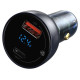 Baseus USB / USB Type C car charger 65 W 5 A SCP Quick Charge 4.0+ Power Delivery 3.0 LCD screen gray (CCKX-C0G)