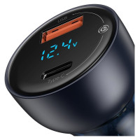 Baseus USB / USB Type C car charger 65 W 5 A SCP Quick Charge 4.0+ Power Delivery 3.0 LCD screen gray (CCKX-C0G)