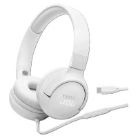 JBL Tune on-ear austiņas ar USB, baltas - JBLT520CWHT