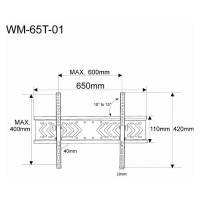 Gembird TV SET ACC WALL MOUNT 32-65"/WM-65T-PRO-01 GEMBIRD
