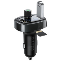 Baseus S-09 FM Transmitter with Bluetooth and MP3 Player USB-A microSD - Black