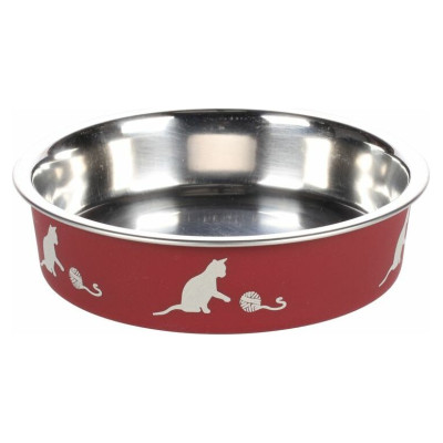 Flamingo metāla bļoda kaķiem BELLA sarkana d 11,5 cm 180 ml