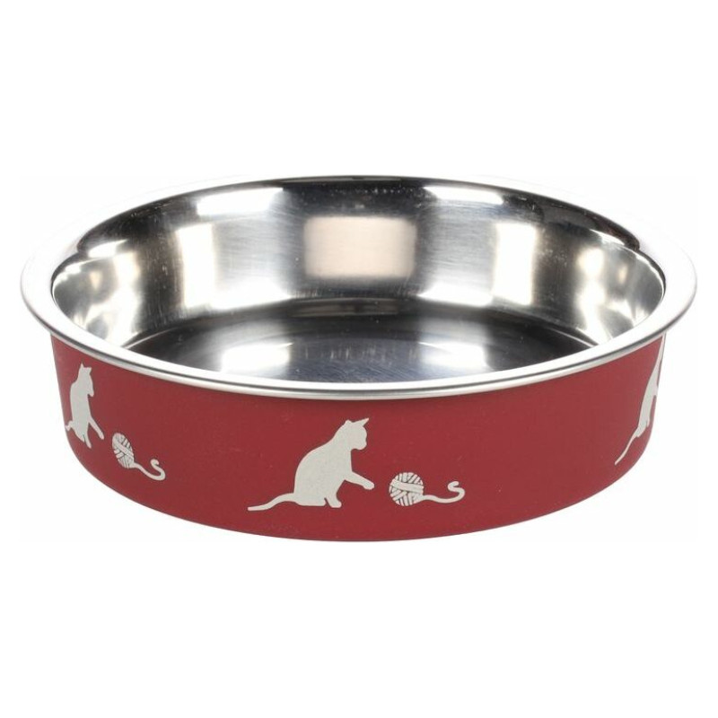 Flamingo metāla bļoda kaķiem BELLA sarkana d 11,5 cm 180 ml