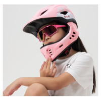 Rockbros TT-32001 Rabbit Children's Bike Helmet with Detachable Chin Size S (48-52) - Pink