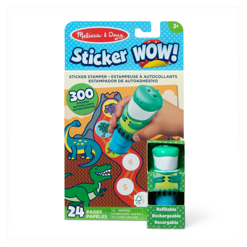 Melissa & Doug Uzlīmju grāmata MELISSA Sticker WOW! Aktivitā&scaron;u komplekts &ndash; Dinozauri